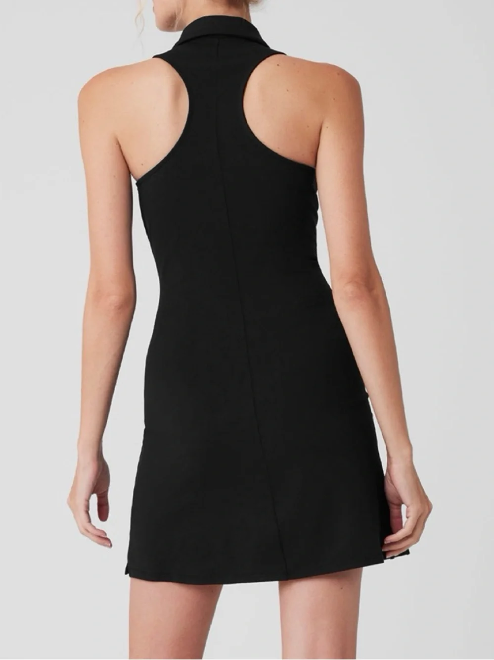 ALO Yoga • Charmed Black Sleeveless Polo Mini Dress XS